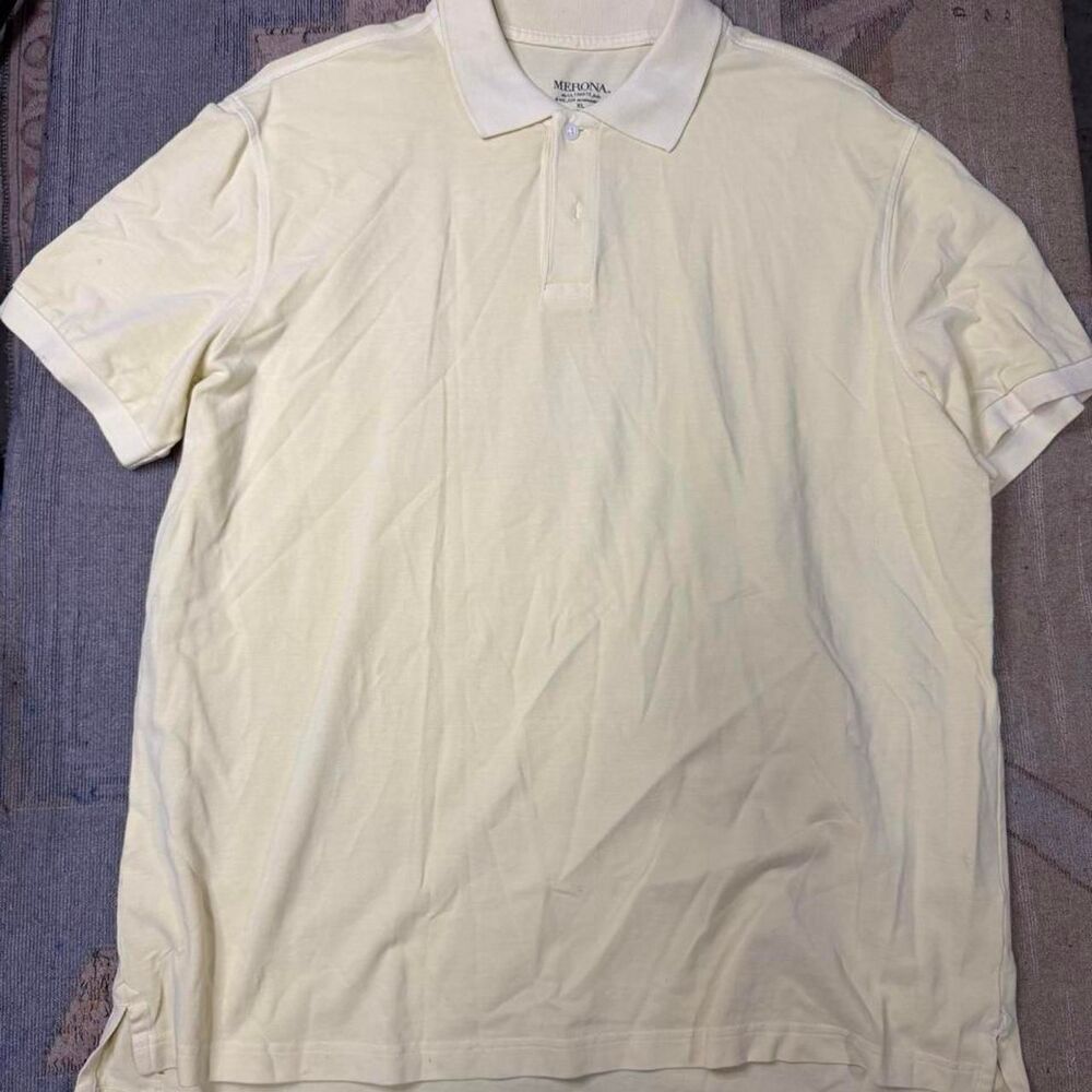 Merona Men's Yellow and Cream Polo-shirts